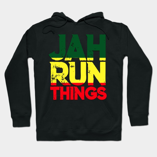 Jah Run Things Rasta Reggae Rastafari Hoodie by Merchweaver